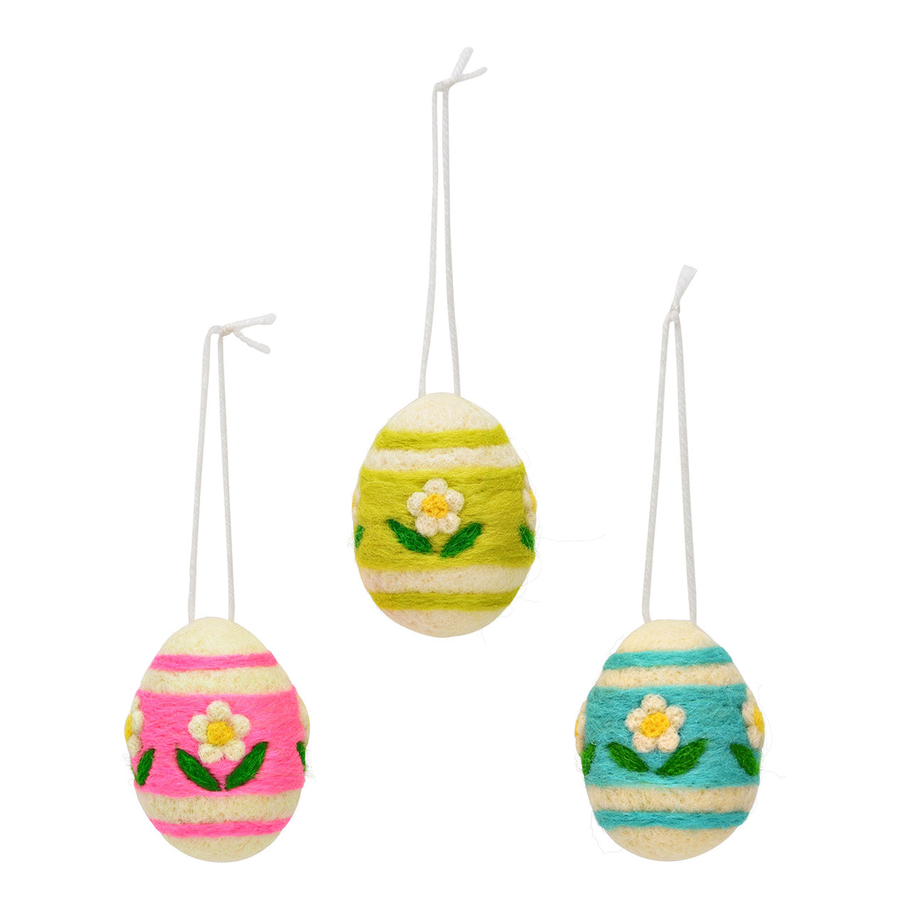 Hanger paasei met bloemdecor van kleurrijk textiel