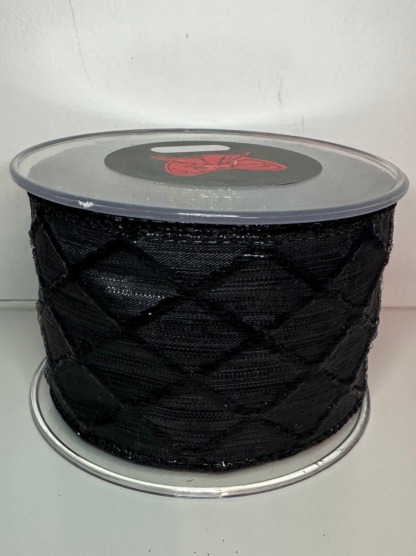 Zwart luxueus lint met ruitenpatroon