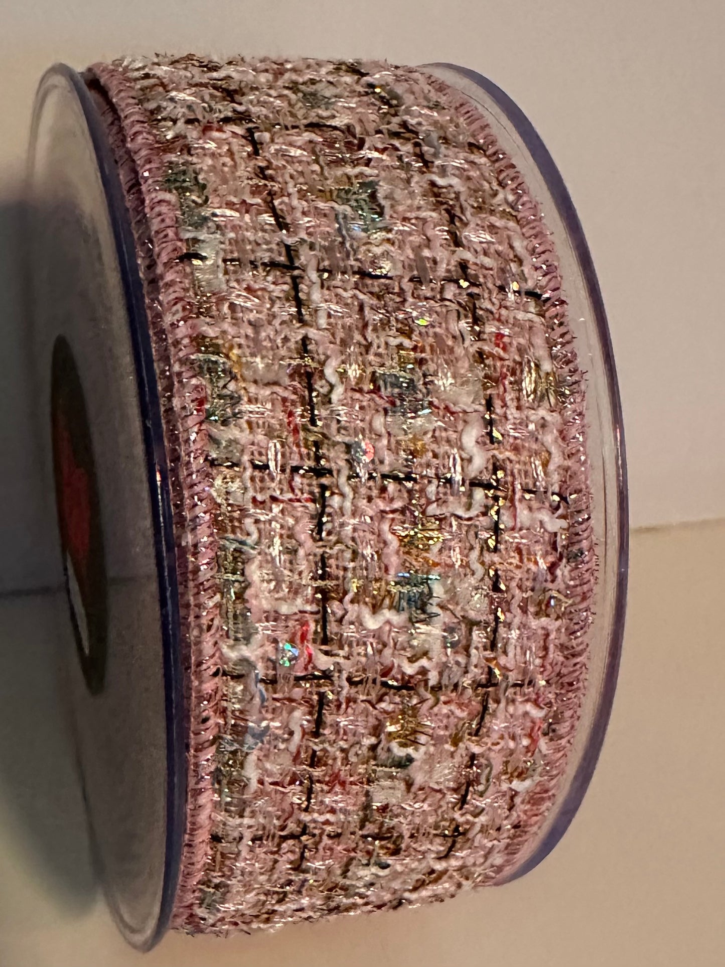 Roos geruit patroon lint met stras details