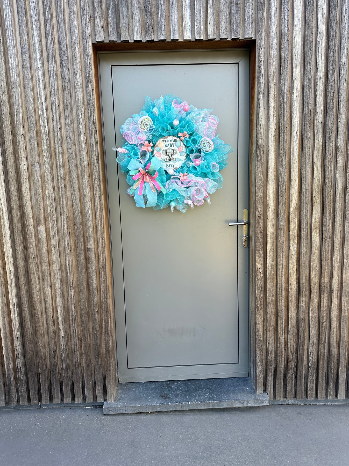 Geboortekrans - Blauw en Roze - "It's a Boy"