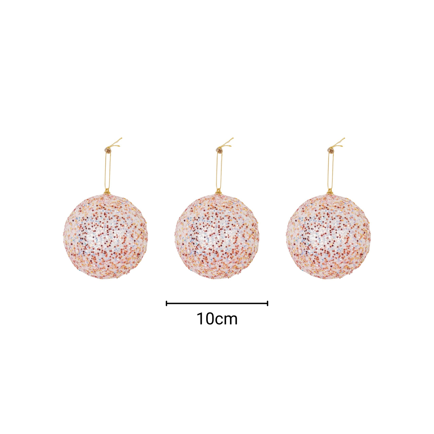 Kersthangers- Kerstballen- Foam- Roze glitter -S3- 10cm