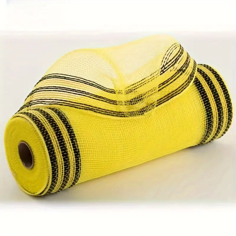 deco stof geel met zwarte rand