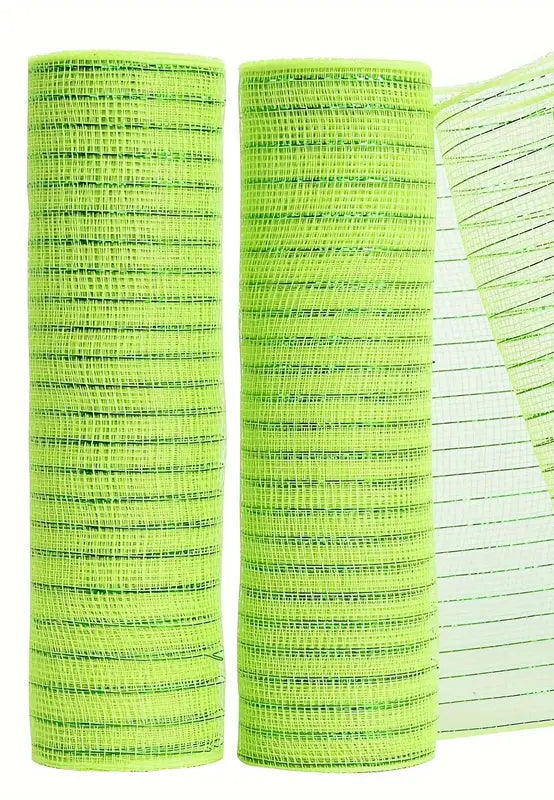 Deco stof limoen groen met metallic glitter lijntje