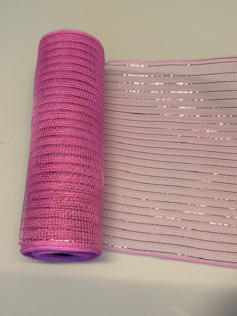 Deco stof roze met metallic glitter lijntje