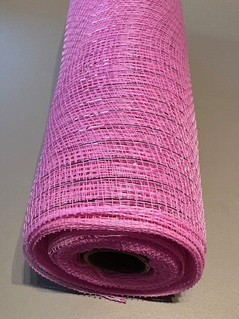 Deco stof roze met metallic glitter lijntje