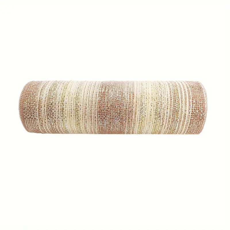 deco stof gestreept rosé goud en goud met metallic glitter lijntje