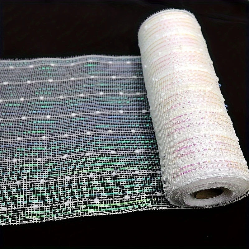 deco stof wit met metallic glitter lijntje