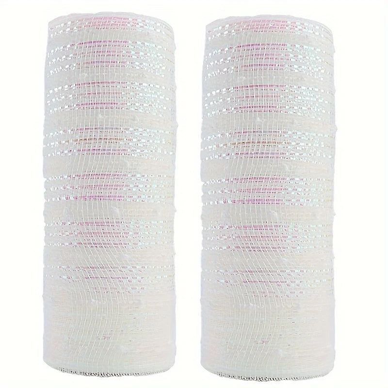 deco stof wit met metallic glitter lijntje