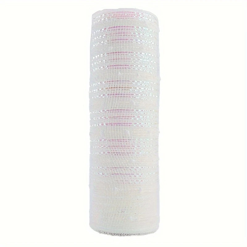 deco stof wit met metallic glitter lijntje