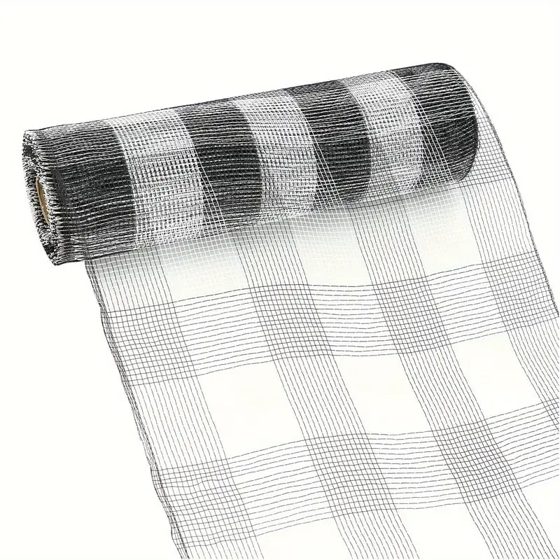 Deco stof geruit zwart wit