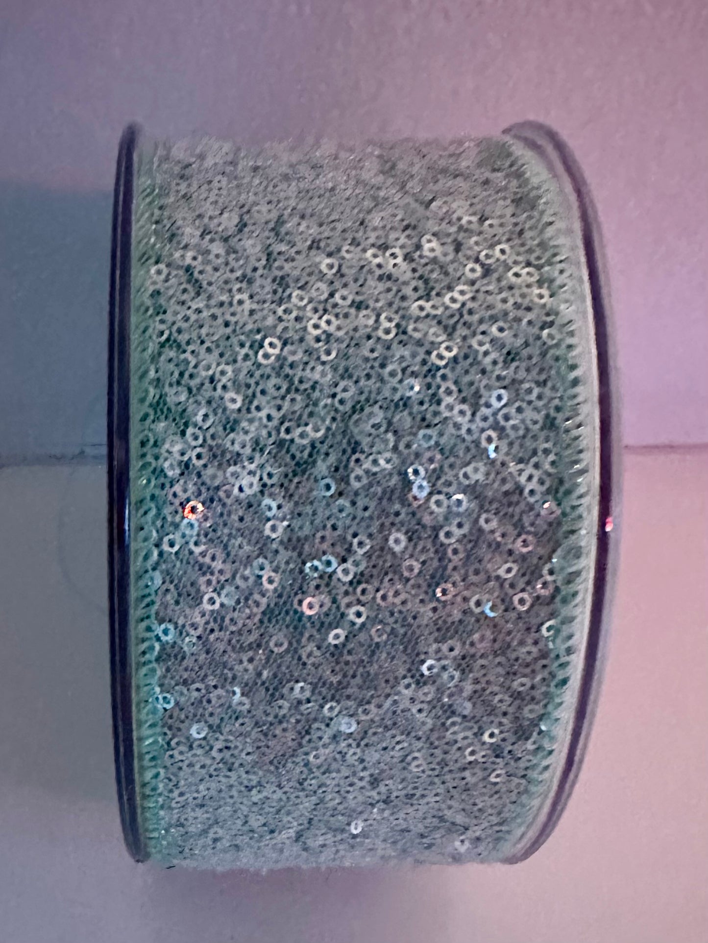 Glitter pastelgroen lint met pailletten