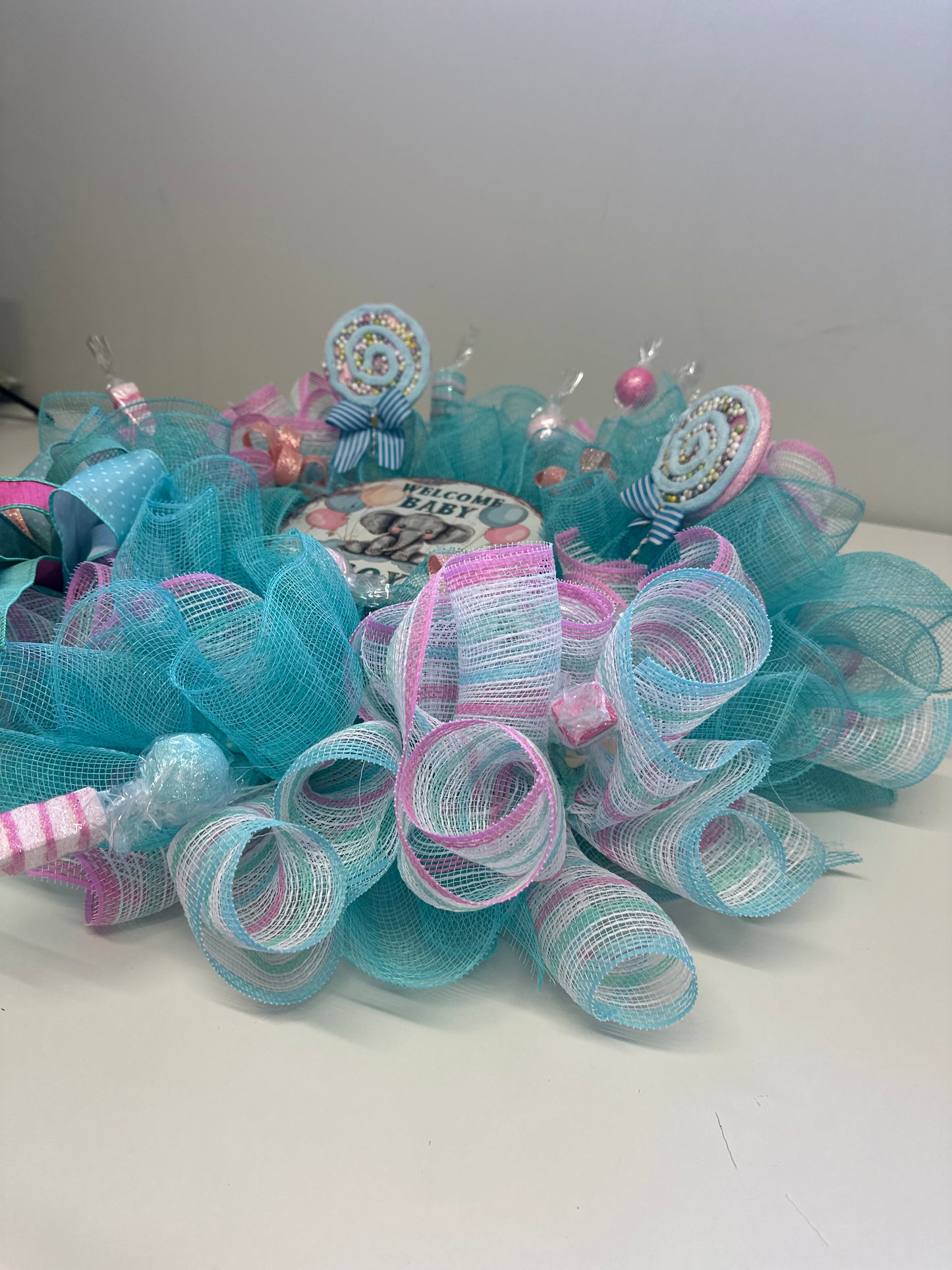 Geboortekrans - Blauw en Roze - "It's a Boy"