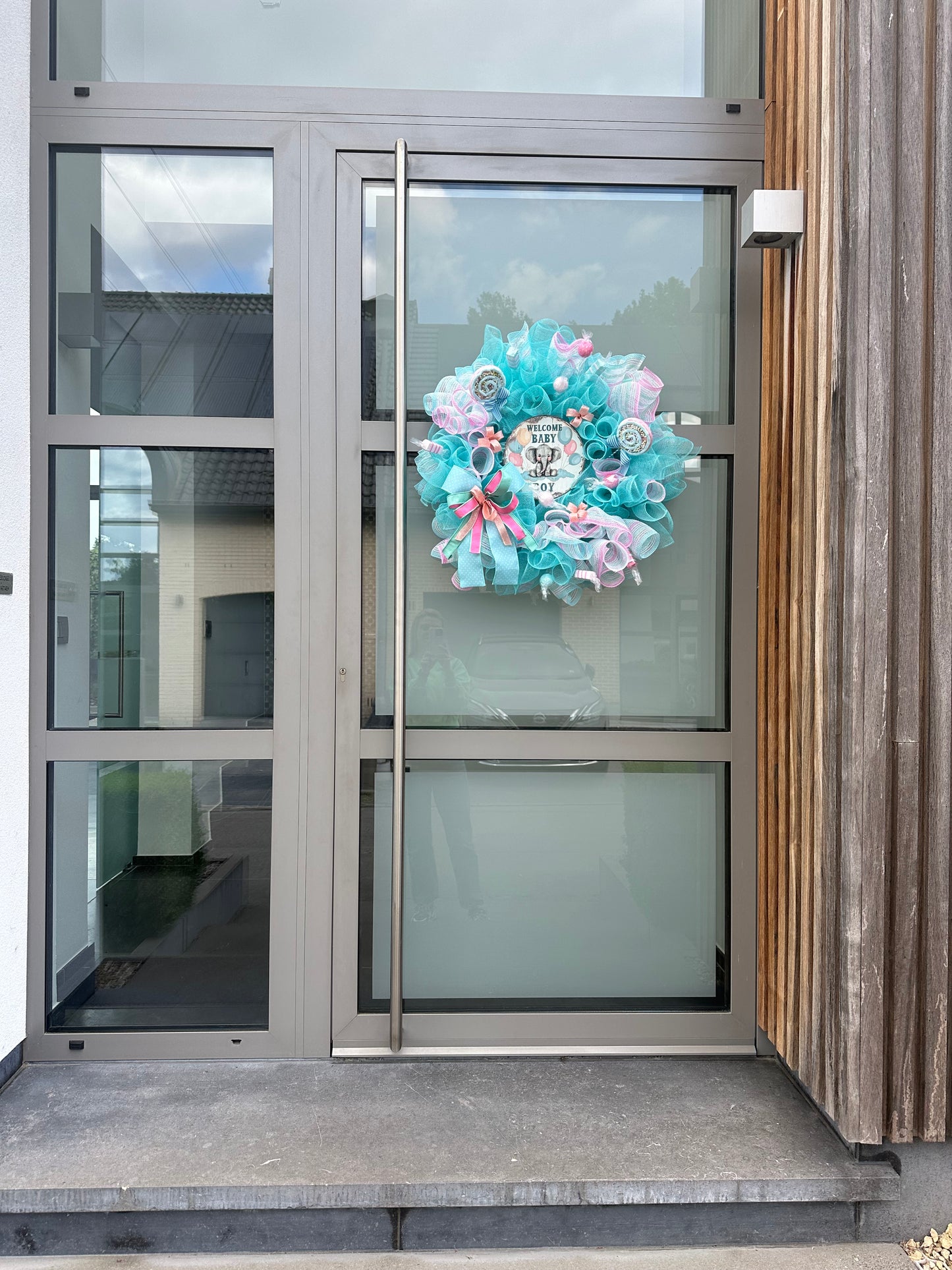 Geboortekrans - Blauw en Roze - "It's a Boy"