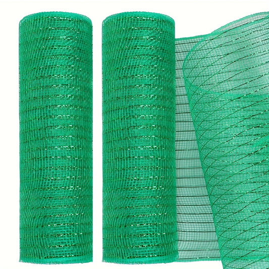 deco stof groen met metallic glitter lijntje