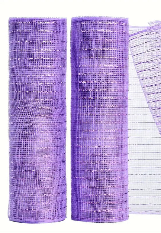 deco stof lila met metallic glitter lijntje