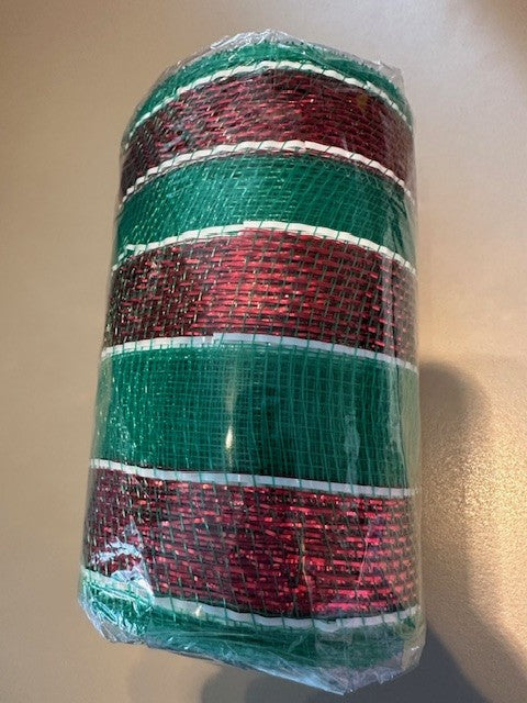 deco stof gestreept rood groen met wit randje